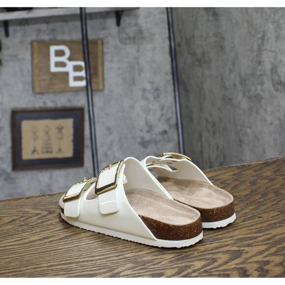 NEW Madden Girl Womens Bodiee Slide Sandal BODI01J1 White Patent 6M - Picture 7 of 12